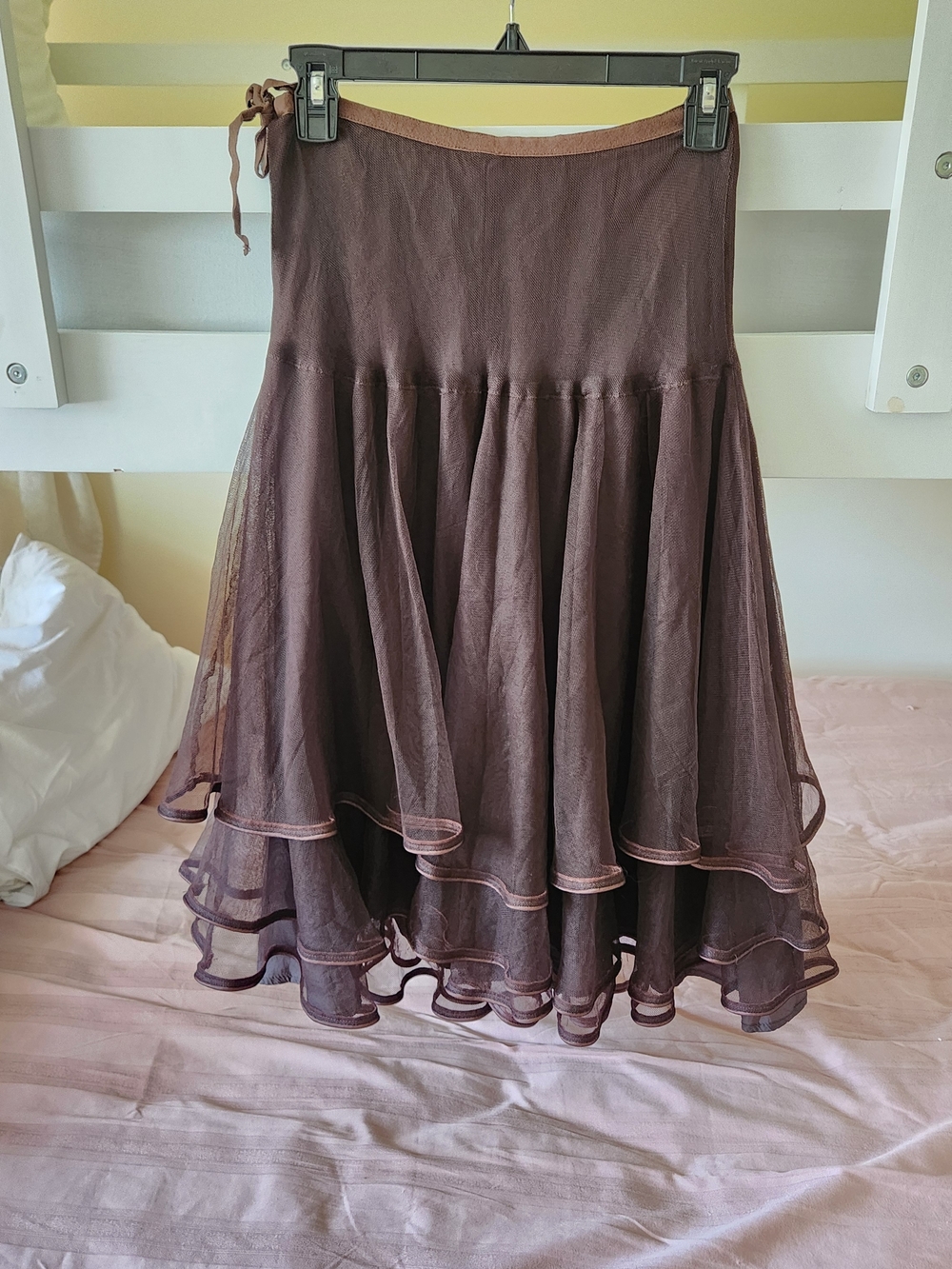 lilith vtg fairy goth whimsy side tie mesh overlay tiered skirt France Sml